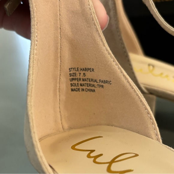 Lulus Tan Suede Harper Heels- size 7.5 - Picture 4 of 5